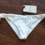 Roberto Cavalli NWT  White Silver Chic Feminine Fairy Edgy Bikini Bottoms Size XS Photo 0