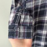 Polly & Esther Plaid Hooded Flannel Shirt in Blue and Gray Size L Juniors Photo 9