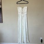 House Of CB House‎ of CB M A-C 'Anabella' Ivory Satin Lace Up Maxi Dress NWOT Photo 11