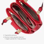 DASEIN Red Statement Handbag Purse Shoulder Bag with Bright Gold Brass Hardware Photo 14