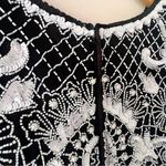 Vintage SWEELO sequins pearl silk maxi dress formal pageant‎ SIZE MEDIUM Black Photo 14