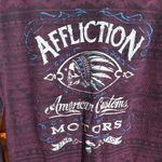 Affliction American Customs Motors Burgundy Aztec Graphic Long Sleeve Size Small Photo 1