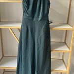 After Six Halter Neck Satin Charmeuse & Crepe Jumpsuit in Evergreen, Siz… Photo 5
