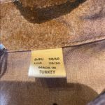 Pure by Ulla Popken Organic Cotton Button Down Shirt Asymmetrical Marbled 28/30 Brown Photo 5