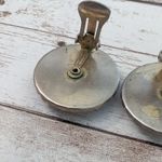 Vintage Clip On Earrings Large Beige Spiral 1 & 1/8" Photo 8