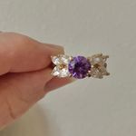 Floral Setting Round Purple Clear Marquise Ring “Maven” Engagement Promise Elegant Jewelry Photo 9
