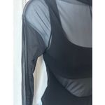 Forever 21  mesh long sleeve turtleneck black bodysuit size small tong Photo 1
