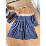 Apiece Apart  Aldea Smocked Mini Dress Dipped Shibori Organic Cotton Size Medium Photo 8