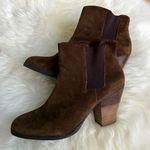 Vince Camuto Chestnut Brown Suede Block Heel Booties, Sz 8.5 Photo 0