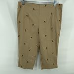 White Stag Pineapple embroidered Capri pants khakis 10 high waist flat front EUC Photo 6