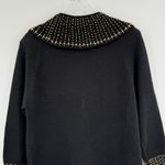 VTG Chelsea Way sweater L cowlneck pullover beaded floral embellished black gold Size L Photo 4