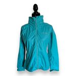 Columbia Womens Jacket Sz M Teal Windbreaker Rain Jacket Hooded Lightweight Photo 5