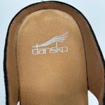 Dansko  Tracy Black Leather Peep Toe Wedge Sandals Clogs Women's Size 41 / 9 Photo 3