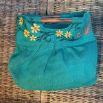 Green Boho Burlap Satchel/Handbag Photo 0