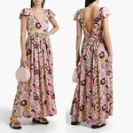 Dodo Bar Or Jenny Floral Print Ruffle Sleeve Maxi Dress Size Small Pink Photo 1
