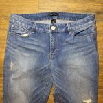 White House | Black Market Blue Distressed Skinny Silver Accents Jeans Size 10R Photo 2