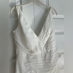 Mac Duggal  White Asymmetrical‎ Ruffled V-Neck Sleeveless Chiffon Dress Photo 4