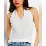 525 America  Women's White Sweater Multi-Way Halter Top Photo 1