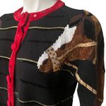 Vintage 80’s Berek Button Down Equestrian Horse Cardigan, Sz M Black Size M Photo 7