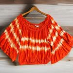 Ashley Stewart Curvy Girl Women's Orange Tie- Dye Blouse Top Size 2XL Boho Hippie Photo 0