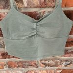 Beyond Yoga  Sage Green Shirred Cropped Tank Top, L Photo 2