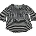 Chico's Knit Kit Stripe Off-the-Shoulder Top Nautical 3/4 Sleeve Blouse 0 (S/M) Photo 3
