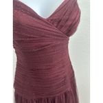Betsey Johnson  Evening Maroon Glitter Midi Dress, Sz: 8 (b24) Photo 5