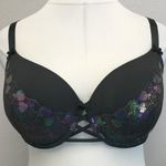 Cacique Rainbow Metallic Embroidery Lace Boost Balconette Bra - Size 42DDD Photo 0
