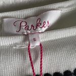 Parker  Dorothy White Knit Cold Tie Shoulder A-Line Stitched Mini Dress Size S Photo 2