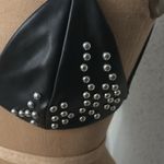 SheIn Faux Leather Pearl Studded Tie Closure Bra M Goth Punk Rocker 80s Style Photo 1
