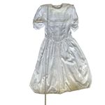 Gunne Sax Vintage  Jessica McClintock White Satin w/ Lace overlay collar wedding Photo 6