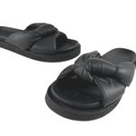 Mango MNG  Women's Black Knot Slip On Platform Flats Mules Sandals Size 39 US 8.5 Photo 5