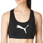 Puma  Womens Mid Impact Sports Bra Athletic Top Size L Black Photo 0