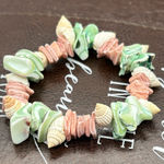 Handmade Vintage 2000s Pastel Shell Bracelet Beachy Stretch Y2K Photo 0