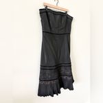 Loft Strapless Cocktail Dress in Black with Lace & Velvet Detail - Size 16 Photo 1