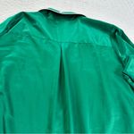 Natori  Green Satin Pajama Top with White Piping Photo 8