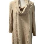 Ali Miles Camel Oatmeal Textured Gauze Cowl Neck Lightweight Tunic Sweater M Tan Size M Photo 0