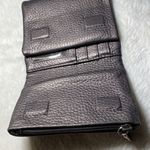 Brighton Threaded Leather Trifold Wallet Metallic Gray Photo 6