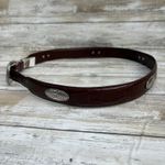 Fossil VTG Leather Conchos Belt 36” Brown Croc Embossed Western Boho Cowgirl Photo 1