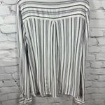 Sadie & Sage Women’s White & Denim Blue Striped Long Sleeve Wrap Front Shirt M Size M Photo 1