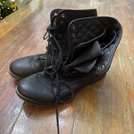 Rock & Candy by Zigi Black Lace Up Boots Size 10 Vintage Combat Grunge Plaid 90s Photo 2