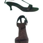 Donald Pliner Expresso Brown Cork Leather Shoe New Wide Ankle Strap $325 NIB Size 7 Photo 0