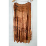 VTG Just Cruising Maxi Peasant Skirt Free Size Patchwork Floral Boho Gypsy Hip Brown Size L Photo 6