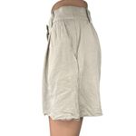 H&M Gray Linen High Waist Wide Leg Pleated Zipper Casual Mini Shorts Size 6 Photo 1