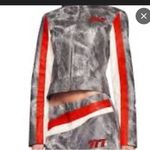 I am gia  Devyn Moto Leather Jacket NWOT GREY RED STRIPED fall sold out casual Photo 1