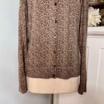 Talbots Herringbone Angora Cardigan Sweater Brown Tan Size XL Photo 3