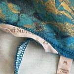 Soft Surroundings Blue Metallic Printed Florentine Straight Leg Ankle Pants PL Photo 6