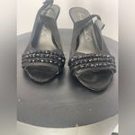 Gloria Vanderbilt  women's black slingback‎ shoes size 7 bin 1 Photo 6