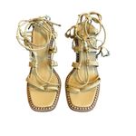 Ulla Johnson  Cora High Heel Ankle Strap Sandals Seashell Leather Size 40 9.5 Photo 3
