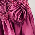 Vintage 80s Halter Fit & Flare Cocktail Dress Sequin Bodice Rosette Hot Pink 6 Photo 4